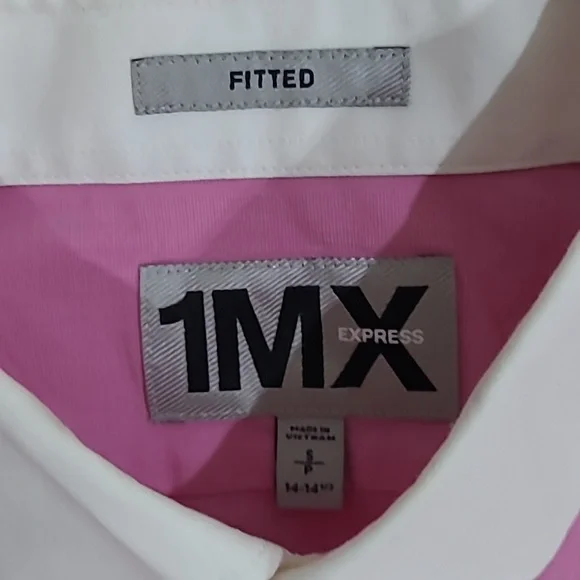 1MX express men's small pink fitted shirt - Picture 2 of 6